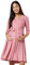 Happy Mama.Vestito prémaman per L'Allattamento Doppio Strato Maniche 3/4.609p (Rosa Scuro, IT 46, XL)