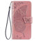 TANYO Farfalla Custodia Folio per Oppo A53S / A53, Cover in PU/TPU Pelle Flip Portafoglio con Contanti e Schede Slot, Telefono Case Custodie - Oro Rosa
