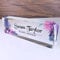 Artblox Office Desk Name Plate Personalized | Custom Name Plates for Desks | Leaf Purple Design On Clear Acrylic Glass | Office Desk Decor - (8 x 2.5)