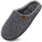 ONCAI Pantofole da Uomo Invernali strisce, Comoda Memory Foam Calde Scarpe da Casa Con Suola Antiscivolo Grigio Taglia 45