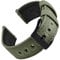 EACHE Uhrenarmband 20mm, Segeltuch und Leder Hybrid Uhrenarmbänder für Herren, Armband für Uhr mit Schnellverschluss (Armeegrün-Schwarze Schnalle)
