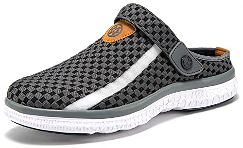 Uomo Donna Zoccoli Spiaggia Giardino Pantofole Clogs Scarpe da Mare Estate Sandali Scarpette Unisex Sabot Ciabatte, Grigio Scuro, 43 EU