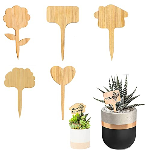 40 Piezas Etiquetas Plantas de Bambú, Signos Plantas Marcadores Jardín, Maceta Marcadores Etiquetas, para Marcar Crecimiento de Plantas, Distinguir Plantas