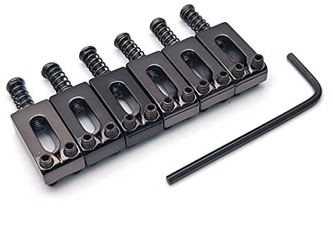 SAPHUE Sella per ponte per chitarra con viti a molla, chiave tremolo, per Fender Strat Stratocaster Tele Telecaster, accessori di ricambio per chitarra elettrica, 6 pezzi (nero)