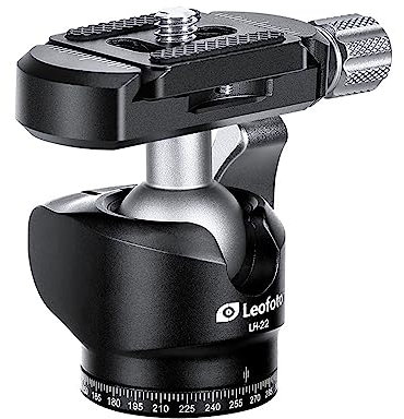 Leofoto LH-22 Mini Ball Head with QR Plate, 22mm Ball, Screw Knob Control, 1/4 Mounting Thread, Arca Compatible