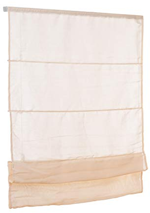 Ventanara® Fenster Raffrollo tageslicht Raffgardine Faltvorhang Montage ohne Bohren inklusive Klemmträger (40 x 130 cm, Beige)