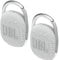 JBL 2 Pack Clip 4 Waterproof Wireless Audio Bluetooth Speaker Bundle (White)