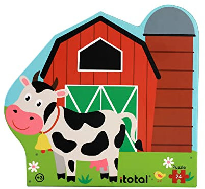 I-TOTAL Divertido Rompecabezas Embalaje Contorneado | Adecuado para niños de 3 años (Farm)