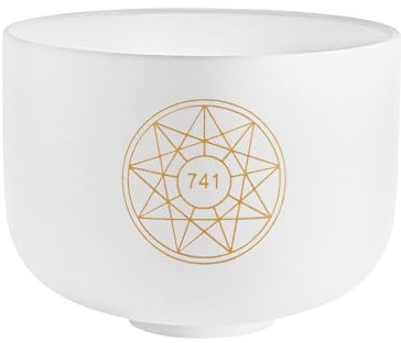 Solfeggio Bol chantant en cristal de quartz de haute pureté pour la méditation, l'ASMR, la guérison des chakras, la thérapie par le son ou le yoga