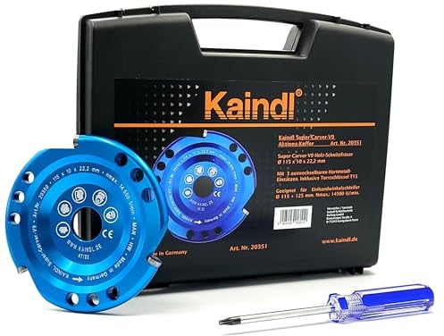 Kaindl Frässcheiben + Zubehör (Super-Carver V9 - Premium Holz-Schnitzfräser (Koffer) für Winkelschleifer)
