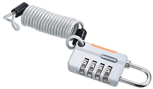 PATIKIL Luggage Cable Lock, 4 Digit Combination Padlock with 3.3Ft Spring Cable, Security Wire Lock for Gym Locker Backpack Suitcase, Gray