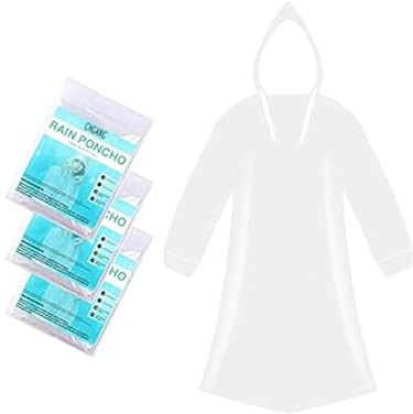 CHGANG 3 Pack Rain Poncho Waterproof Emergency Raincoats Adult With Hood For Camping,Fishing,Theme Parks,Festivals