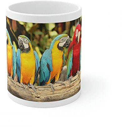 Jm-Déco Mug Perroquets - Idée Cadeau - Tasse Originale en céramique