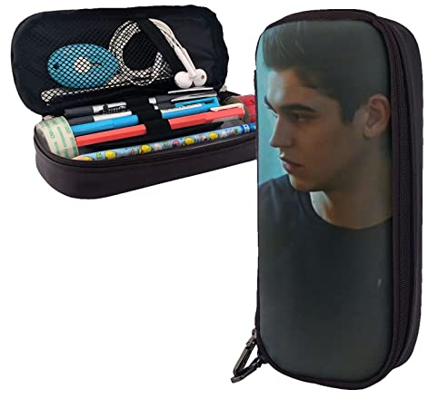 Hero Fiennes-Tiffin Trousse à crayons en cuir avec compartiments Grande pochette de rangement pour bureau collège, couleur, 5.0cm*10.5cm*20.5cm, trousse à crayons