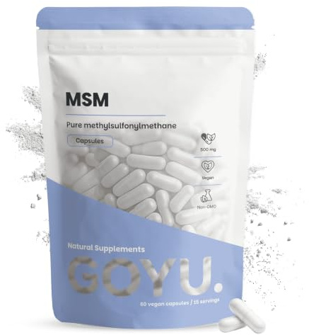 Cupplement MSM Kapseln 500 mg 60 Capsules - Haut & Haare - MSM Pulver - Vegan - Ohne Zusätze - Laborgeprüft - 60 Tage Vorrat pro Beutel