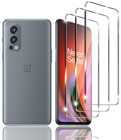 Zicurz 3 Piezas Protector de Pantalla para OnePlus Nord 2 5G Cristal Templado, Vidrio Templado, HD Transparente 9H Ultra Resistente, Antiarañazos, Sin Burbujas