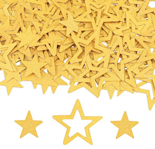 GoldRock Sterne Konfetti Gold Streudeko Weihnachten Groß 2,3-4cm, 100 Stück Glitzer Sterne Deko,Stern Weihnachten Tischdeko,Sterne Basteln für Hochzeit,Geburtstag,Weihnachtsdeko,Tischdeko Weihnachten