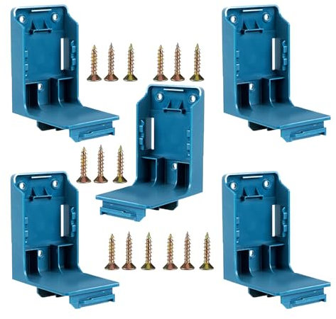 Lot de 5 supports 2 en 1 pour perceuse, outils et batterie pour perceuse Ma-Kita/Bosch 18 V - Support mural pour outils de perceuse avec vis