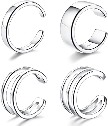 FIOROYAL 925 Sterling Silber Ohrmanschetten Ohrringe Kreuz Non-Piercing Fake Helix Ohrmanschette Knorpel Ohrringe Muschel Ohrclips für Frauen Mädchen Ohrschmuck