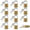 WK Electrical - Lot de 12 cadenas en laiton avec 2 clés | Résistant à la rouille | Anse renforcée | Trous de drainage | Serrure robuste pour une protection ultime, lot de 12 (40 mm)