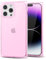 Svanove for iPhone 14 Pro Max Clear Case Square Rectangle Edge, Aesthetic Trendy Girly Transparent Silicone Rubber Phone Case for Women, Thin Slim TPU Bumper Protective Cover, Light Pink