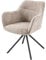 Riess Ambiente Drehbarer Stuhl Verona Champagner beige Strukturstoff mit Armlehne Metallbeine schwarz Esszimmerstuhl Küchenstuhl