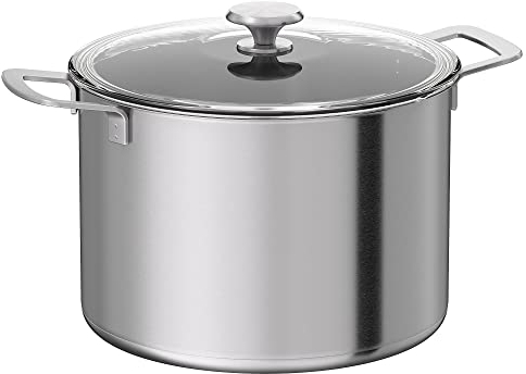 HEMKOMST - Olla con tapa, 10 l, acero inoxidable/vidrio