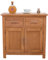 Kemtpase Oak Small Sideboard with 2 Drawers & Cupboard, Oak Wooden Sideboard with Adjustable Shelves, Wide Storage Dresser, Cabinets for Living Room & Bedroom