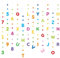 GEBETTER 12Pcs Guirnaldas Colgantes Multicolor Doble Cara Letras Números Puntos Decoración Aula Clase Vuelta al Cole Guardería Escuela Habitación Infantil Fiesta Cumpleaños Niños Pared Techo Colores