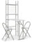 ZEYUAN Set de Comedor Plegable con Estante 3 Piezas MDF y Acero Blanco, Conjunto Mesa Y Sillas Comedor, Mueble De Cocina, Conjunto Mesa Y Sillas Cocina, Mesa Cocina con Sillas - 284403