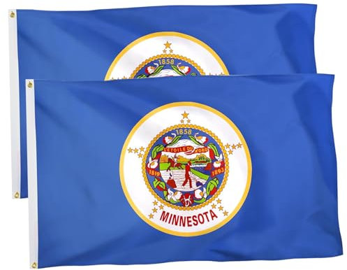 Minnesota Flagge Minnesota State Flag 2PCS Minnesota Flag 3x5ft Mn Flag, einseitige Minnesota -Flag