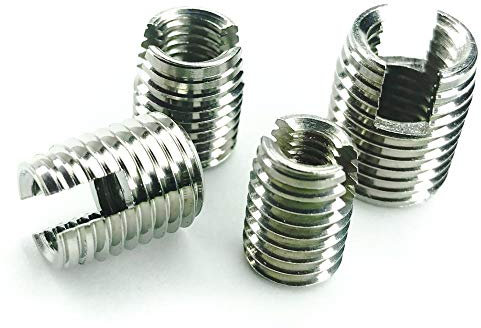 Gewindeeinsätze (selbstschneidend) mit Schneidschlitz - M4-25 Stück - aus rostfreiem Edelstahl A1 (VA) - NIRO | norm-genau®