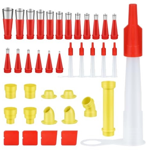 KACNON Edelstahl Dichtungsdüse, 38 Stück Universal Integrierte Gummidüse Werkzeug Kit, für Badezimmer, Fenster