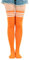 Benefeet Sox Damen Oberschenkelhohe Socken Mädchen Neuheit Baumwolle Overknee Socken Lustige verrückte lange Strümpfe Beinstulpen, Neon-Orange, Einheitsgröße