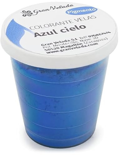 Gran Velada - Colorante en Polvo Azul Cielo para Velas 30 cc | Colores Brillantes | Práctico y Eficiente | Rendimiento Superior