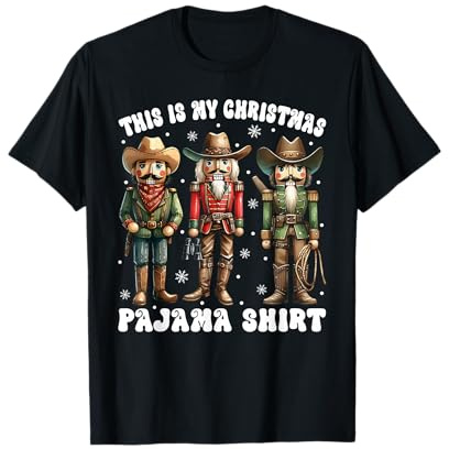 Christmas Pajamas Cowboy Nutcracker Pajamas Gifts Christmas T-Shirt
