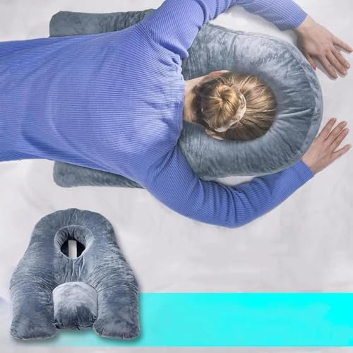 HoldOneLight Face Down Pillow Schlafen - Home MassagePillow mit zerkleinertem Memory Foam (Grey)
