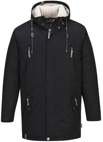 Blue Wave Kuddel Herren Winterparka wasserdicht 10.000 mm warm atmungsaktiv Winterjacke mit Kapuze - winddicht viele Taschen | Übergrößen XXL-8XL