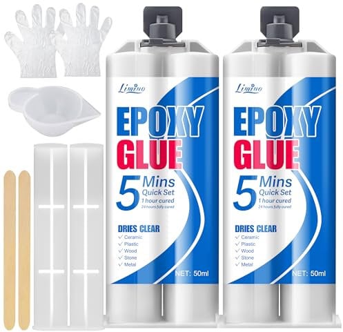 Colla epossidica trasparente – Kit da 100 ml colla bicomponente per riparazione di piastrelle, metallo, ceramica, plastica, legno, riparazione rapida in 5 minuti colla forte, forte – forte, resistente