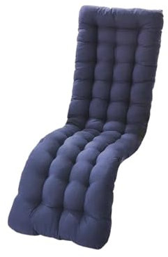 YILWPV Deckchair Cushion Recliner Cushion Thickened Rocking Deckchair Comfortable Polyester Garden Pad Replacement Solid Color Beach Seat Pad Sunlounger For Garden Furniture(Blue C)
