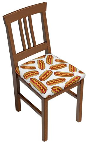 YXDVPALNE Fast Food Hot Dog, Stuhlkissenbezüge, Sitzschutz, Esszimmerstuhl-Schonbezug, Sitzbezug für Stühle, 2 Stück