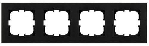EXEN - Serie KARELL Rahmen 4-fach für Lichtschalter und Steckdose - Panel für Wandlichtschalter und Steckdosen - Schwarz Metallic - 296mm - K104/14E