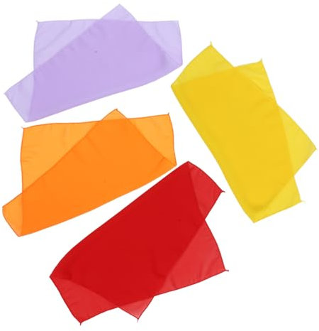 Toyvian 4 Stück Square-Dance-Schal Gimmick-Gadget Jonglieren Schals Zauberer-Gadget Schleife seidentuch taschentuch werkzeug Kompakter Zaubererschal Gimmick-Requisite Polyester