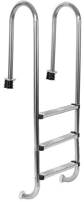 Échelle De Piscine, Marches Robustes Et Antidérapantes, 2 Ou 3 Marches avec Double Rampe, for Piscines Intérieures Et Extérieures, Capacité De Charge: 250kg(1550x500x180mm)
