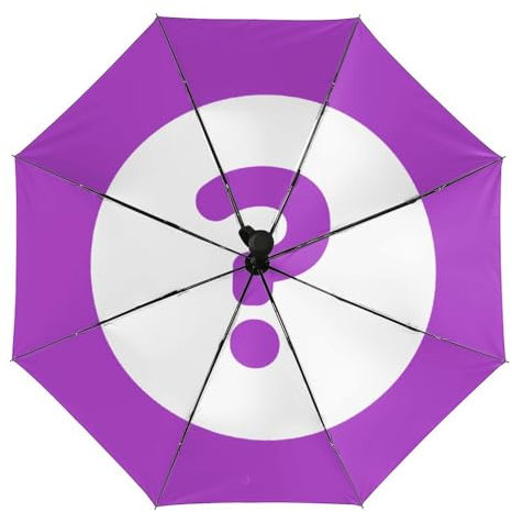 JiuPopular Regenschirm, Marienkäfer, niedlicher Auto-Regenschirm, Fragezeichen, Einheitsgröße