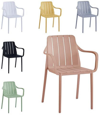 VORTIVO Chaise de jardin empilable - Chaises d'extérieur de qualité supérieure - Rose - Résistantes aux intempéries et aux UV - Charge maximale : 200 kg - Pour balcon, terrasse et salle à manger