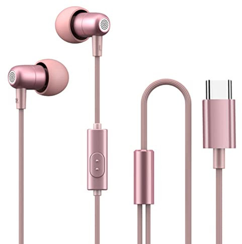 Type C In Ear Wired Headphones Subwoofer With Wheat Wire Controlled Game Live Earbuds Microphone (One Size)