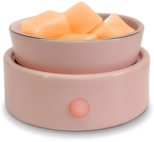 Wax Melt Burner Electric Candle Warmer 4-in-1 Ceramic Wax Melter for Scented Wax Melts, Candle Jars, Essential Oils, Aromatherapy Home Office Bedroom Gifts(Pink)