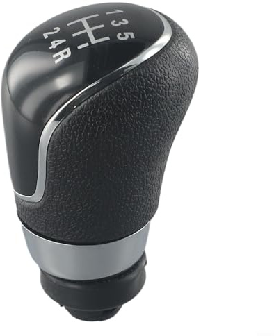 5-Gang-Schaltknauf aus schwarzem PU-Leder, für Ford für Fiesta MK7 für Focus MK2 FL für MK3 für Galaxy MK3 für Kuga für Transit-Connect Schaltgetriebe