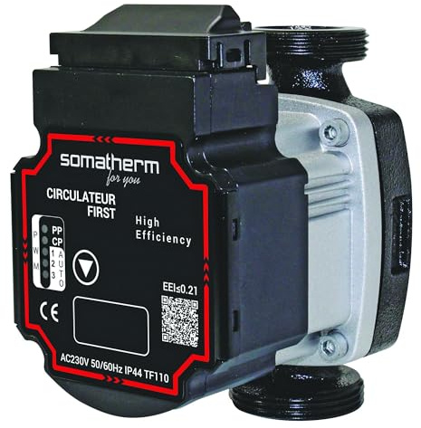 SOMATHERM FOR YOU - Automatischer Heizungsumwälzpumpe 25-60/180 - Auto Adapt Programm - PWM-Stecker und Kabel Inklusive - Universelle Austauschbarkeit - Für Hausheizung